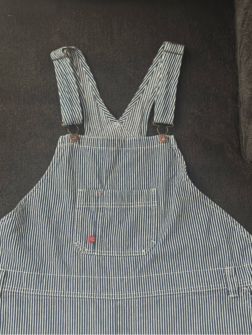 Dickies Blue and White Striped Cotton Overalls
